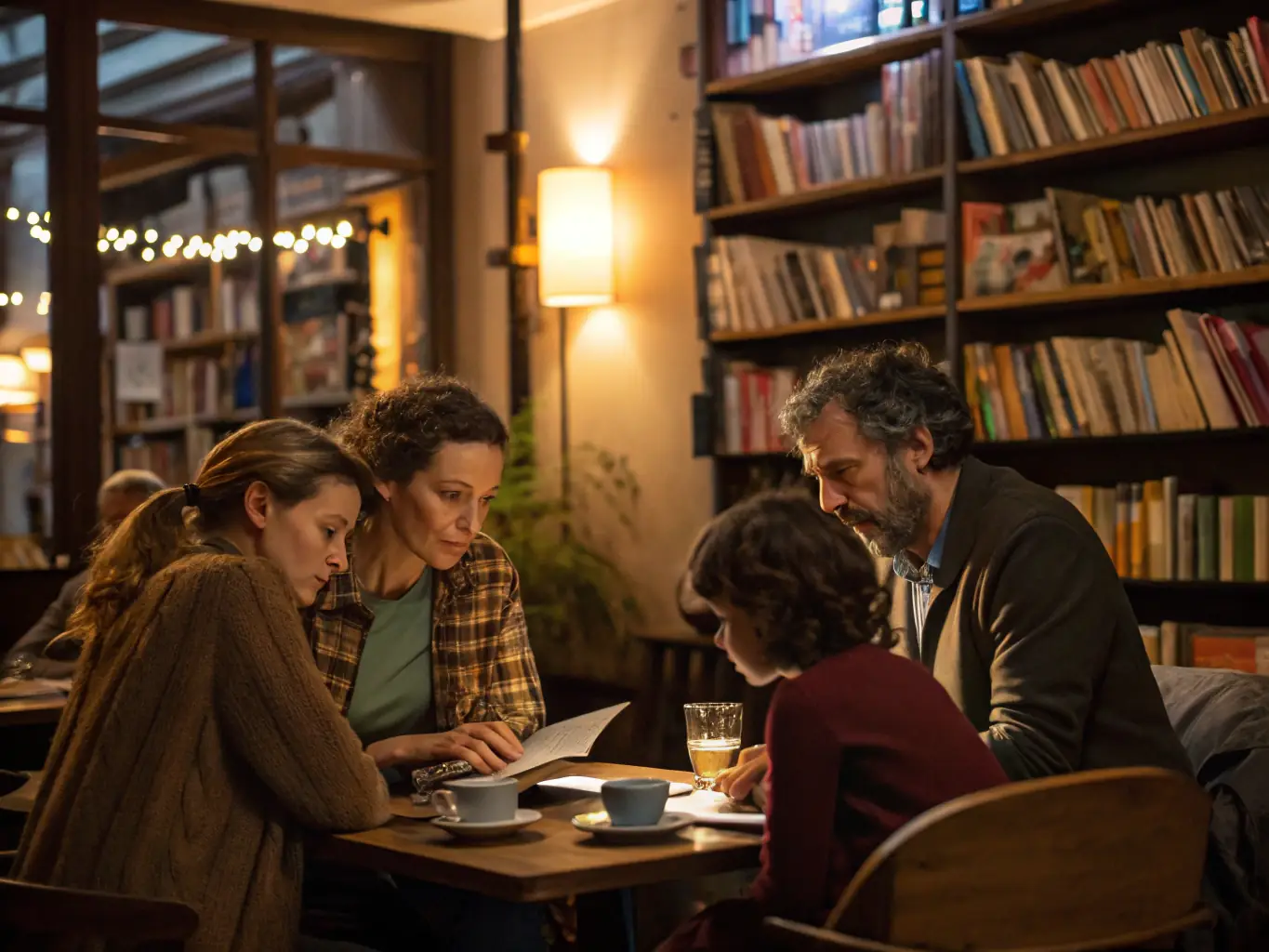 A group of parents collaborating on a project during a CONSEIL PARENT ELEVE FEDERATION CORNEC meeting, showcasing teamwork and community involvement.